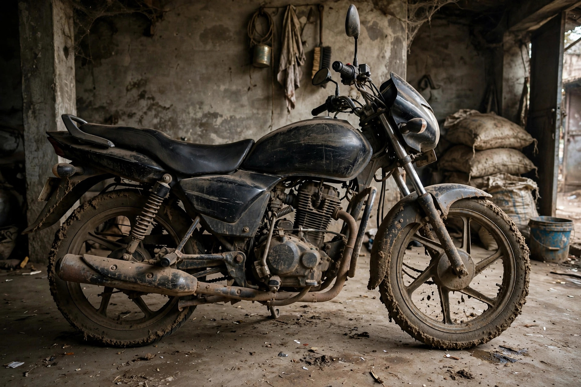 Dusty bike before service